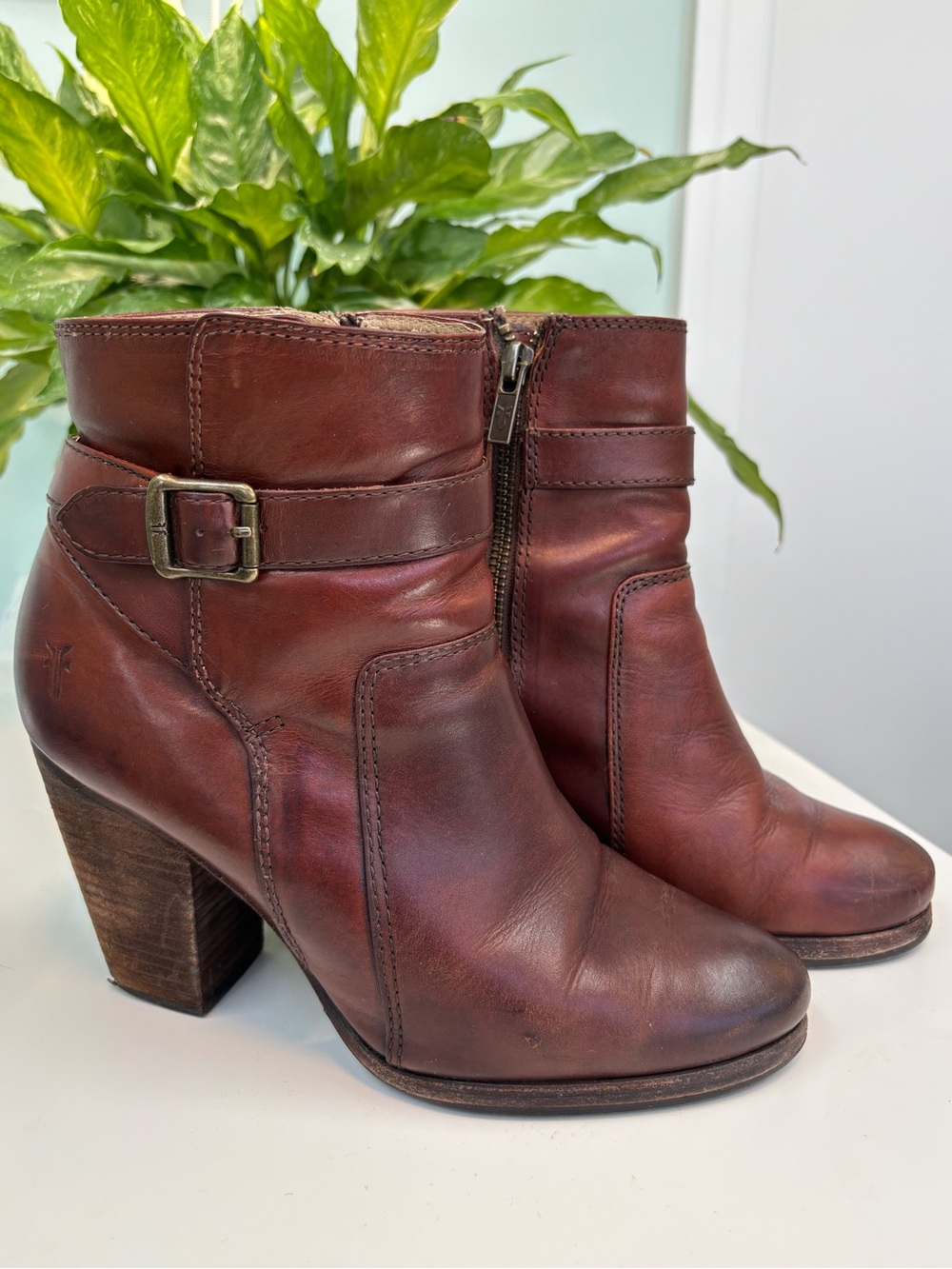 Frye Patty Redwood Leather Ankle Boots | Size 7.5M - Picture 1 of 16